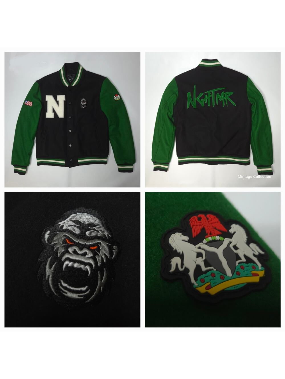 Kamaru Usman Nigerian Nightmare UFC MMA NGHTMR Letterman Varsity Jacket Size 36